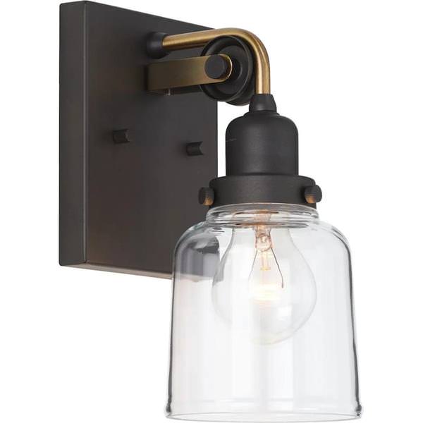 1 Light 120 volt Graphite Vanity Clear Glass Light Fixture