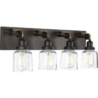 Progress Lighting 4 Light 120 volt Graphite Vanity Clear Glass Light Fixture