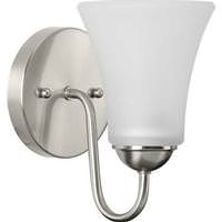Progress Lighting 1 Light 120 volt Brushed Nickel Vanity Etched Glass Light Fixture