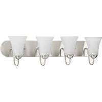 Progress Lighting 4 Light 120 volt Brushed Nickel Vanity Etched Glass Light Fixture