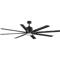 Progress Lighting 72" Black 8 Blade Remote Control LED Ceiling Fan
