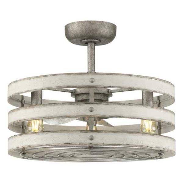 23" Galvanized Finish 3 Blade Remote Control Ceiling Fan