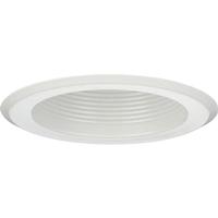 Progress Lighting 5" Satin White Shallow Recessed Step Baffle Round Trim