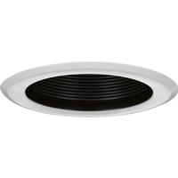 Progress Lighting 5" Black Recessed Step Baffle Round Trim