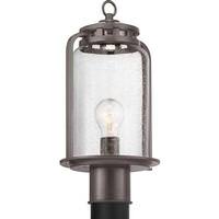 Progress Lighting 1 Light Antique Bronze with Clear Seeded Glass Post Top Light Fixture