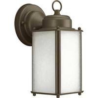 Progress Lighting 1 Light Antique Bronze with Etched Seeded Glass Small Wall Light Fixture