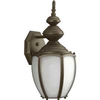 Progress Lighting 1 Light Antique Bronze with Etched Seeded Glass Medium Wall Light Fixture