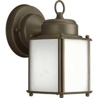 Progress Lighting 1 Light Antique Bronze with Etched Seeded Glass Small Wall Light Fixture
