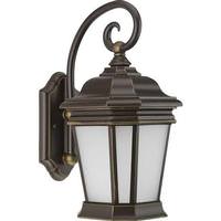 Progress Lighting 1 Light Oil Rubbed Bronze with Etched Glass Crawford Medium Wall Light Fixture