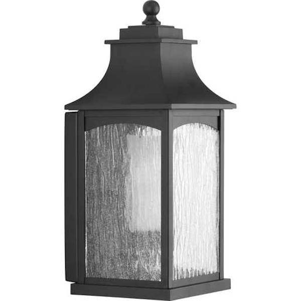 1 Light Black with Clear Water Seeded Glass Maison Medium Wall Light Fixture