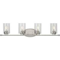 Progress Lighting 4 Light 120 volt Brushed Nickel Vanity Clear Glass Light Fixture