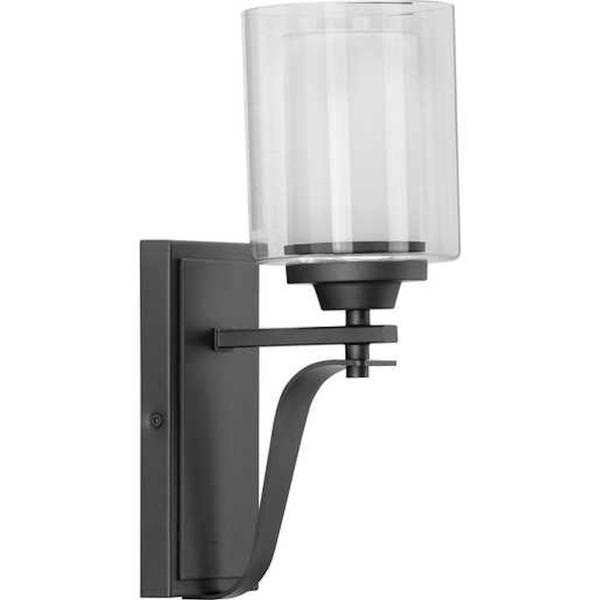 1 Light 120 volt Graphite Vanity Clear Glass Light Fixture