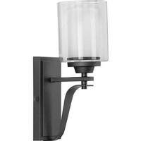 Progress Lighting 1 Light 120 volt Graphite Vanity Clear Glass Light Fixture