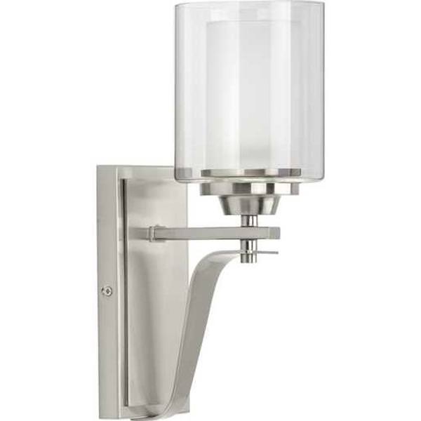 1 Light 120 volt Brushed Nickel Vanity Clear Glass Light Fixture