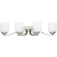 Progress Lighting 4 Light 120 volt Brushed Nickel Vanity Clear Glass Light Fixture