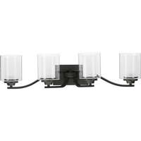 Progress Lighting 4 Light 120 volt Graphite Vanity Clear Glass Light Fixture