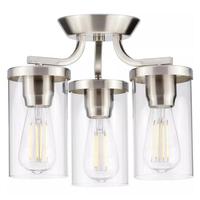 Progress Lighting 3 Light 120 volt Brushed Nickel Clear Glass Shades Ceiling Light Fixture