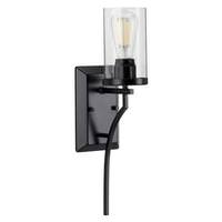 Progress Lighting 1 Light 120 volt Matte Black Vanity Clear Glass Light Fixture