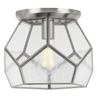 Progress Lighting 1 Light Brushed Nickel Clear Seeded /Clear Glass Shade Ceiling Light Fixture