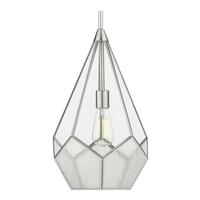 Progress Lighting 1 Light Brushed Nickel Seeded/Clear Glass Panels Pendant Light Fixture