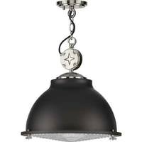 Progress Lighting 1 Light Graphite Clear Patterned Glass Lens Pendant Light Fixture