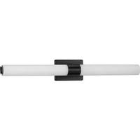 Progress Lighting 32" 53 watt 120 volt 3000K Matte Black White Glass Shade Dimmable Vanity Light