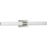Progress Lighting 32" 53 watt 120 volt 3000K Brushed Nickel White Glass Shade Dimmable Vanity Light