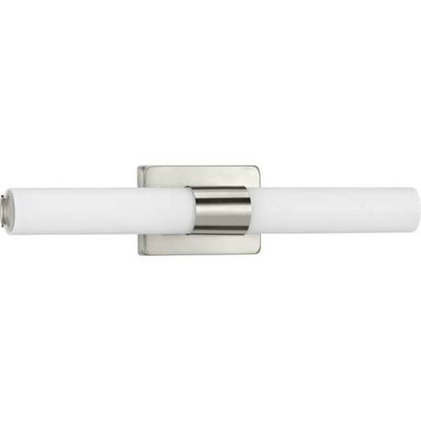 22" 36 watt 120 volt 3000K Brushed Nickel White Glass Shade Dimmable Vanity Light