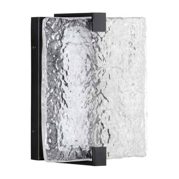 9.5 watt 120 volt 3000K Matte Black Stone Glass Shade Dimmable LED Wall Sconce