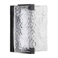 Progress Lighting 9.5 watt 120 volt 3000K Matte Black Stone Glass Shade Dimmable LED Wall Sconce