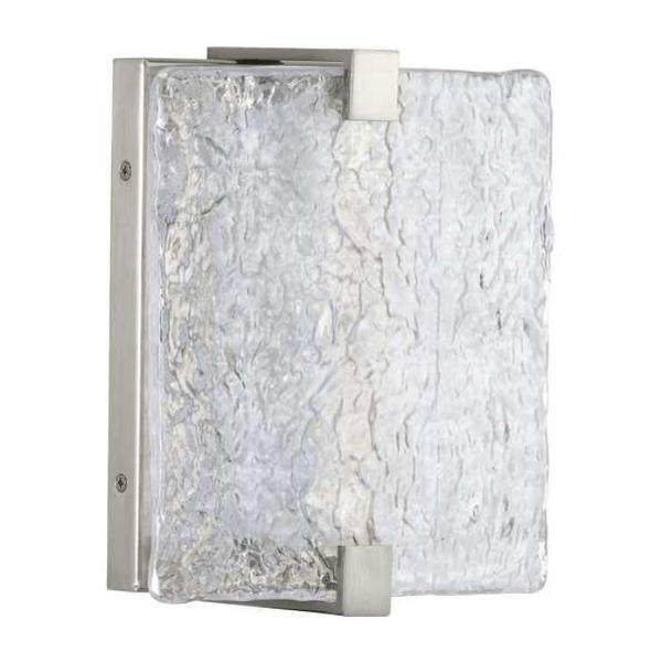 9.5 watt 120 volt 3000K Brushed Nickel Stone Glass Shade Dimmable LED Wall Sconce