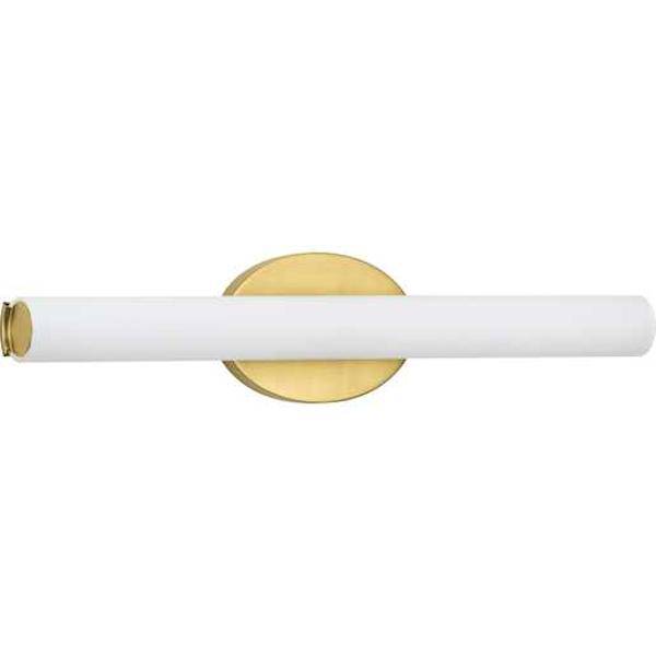 22" 35 watt 120 volt 3000K Satin Brass Etched Glass Shade Dimmable Vanity Light