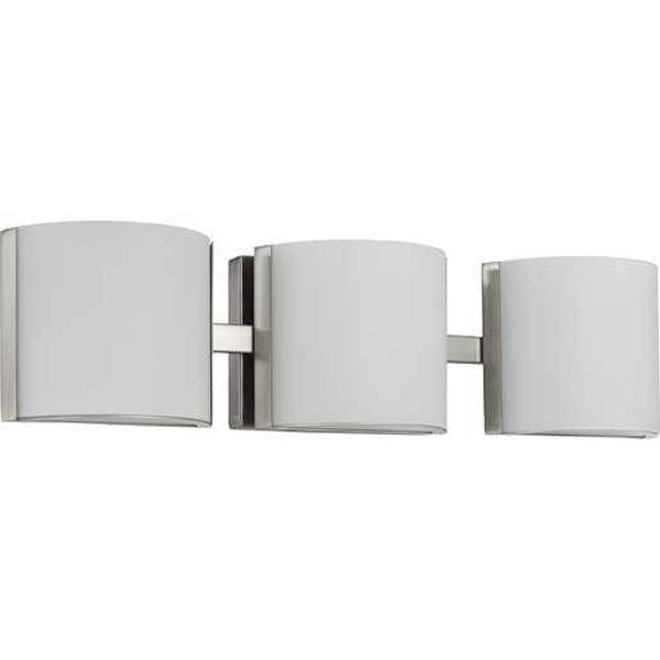20.5" 10 watt 120 volt 3000K Brushed Nickel Etched Glass Shade Dimmable