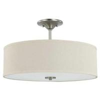 Progress Lighting 2 Light 120 volt Brushed Nickel Fabric Shade Ceiling Light Fixture
