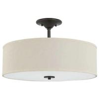 Progress Lighting 2 Light 120 volt Antique Bronze Fabric Shade Ceiling Light Fixture