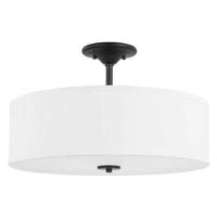 Progress Lighting 2 Light 120 volt Graphite Fabric Shade Ceiling Light Fixture