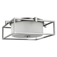 Progress Lighting 2 Light Brushed Nickel Etched Opal Glass Ceiling Light Fixture