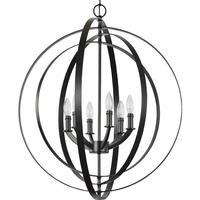 Progress Lighting 6 Light Black Sphere Pendant Equinox Collection Light Fixture
