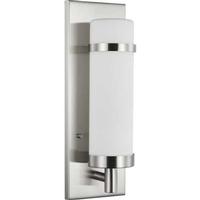 Progress Lighting 1 Light 120 volt Brushed Nickel Etched Opal Glass Light Fixture
