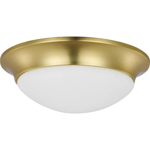2 Light 120 volt Satin Brass Etched Glass Ceiling Light Fixture