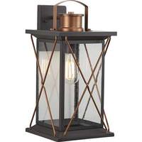 Progress Lighting 1 Light Antique Bronze with Clear Seeded Glass Large Wall Light Fixture