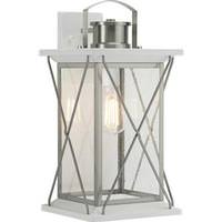 Progress Lighting 1 Light Stainless Steel with Clear Seeded Glass Large Wall Light Fixture
