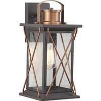 Progress Lighting 1 Light Antique Bronze with Clear Seeded Glass Medium Wall Light Fixture