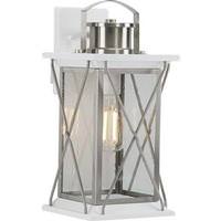 Progress Lighting 1 Light Stainless Steel with Clear Seeded Glass Medium Wall Light Fixture