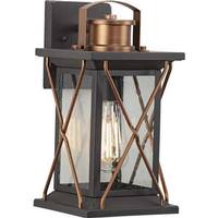 Progress Lighting 1 Light Antique Bronze with Clear Seeded Glass Small Wall Light Fixture