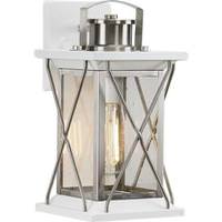 Progress Lighting 1 Light Stainless Steel with Clear Seeded Glass Small Wall Light Fixture