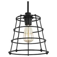 Progress Lighting 1 Light Matte Black Mini Urban Industrial Pendant Light Fixture