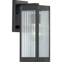 Progress Lighting 1 Light Black with Clear Ribbed Glass Felton Wall Light Fixture