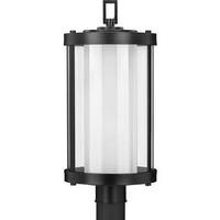 Progress Lighting 1 Light Black with Etched/Clear Glass Irondale Large Post Top Light Fixture