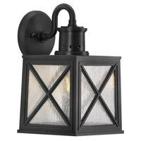 Progress Lighting 1 Light Black Clear Seeded Glass Coastal Style Light Fixture